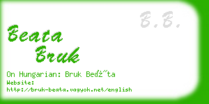 beata bruk business card